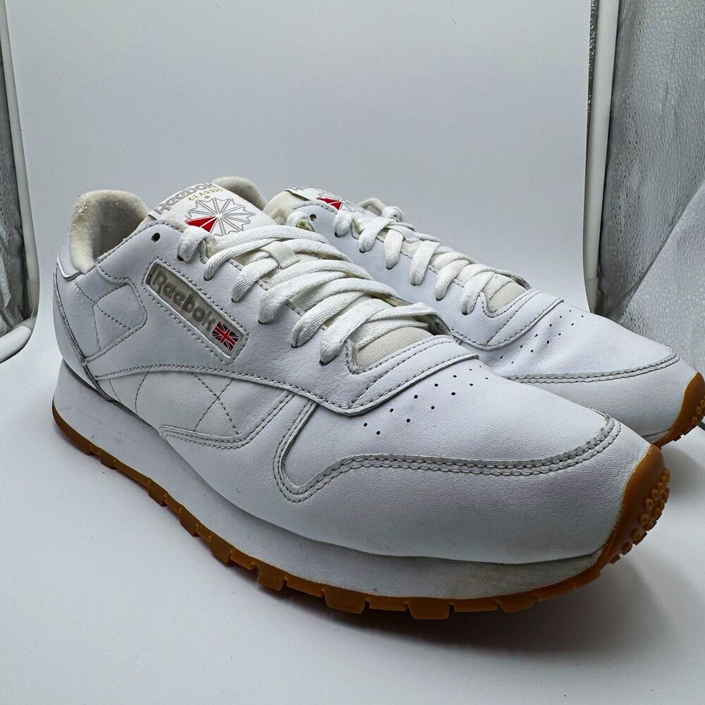 Reebok Classic Men’s Leather Lace-Up Low Top Sneakers White/Gum